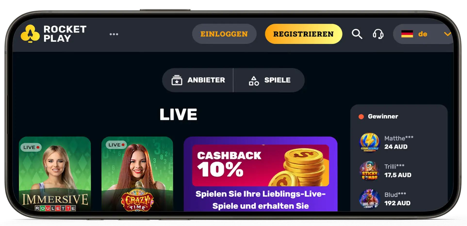 RocketPlay Mobile App